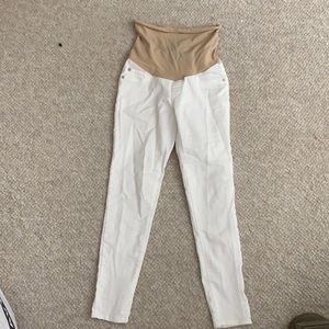 Luxe Essentials white denim maternity jeans